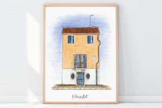 create a drawing portrait of your house or building
