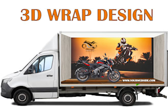 design 3d vehicle wrap can truck trailer food truck wrap