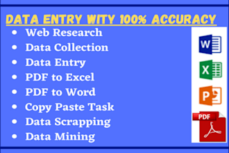 do accurate data entry, copy paste, and web research