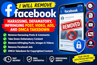remove facebook takedown harassing report instagram infringement defamatory link