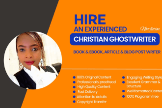 ghostwrite unique christian book and ebook for you