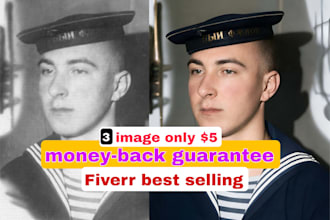 do photo restoration, colorization, scratch repair and image enhancement