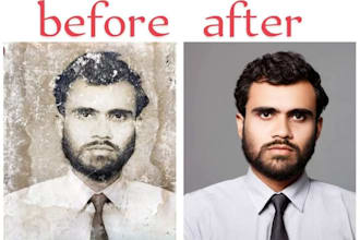 do photo restoration, colorization, scratch repair and image enhancement
