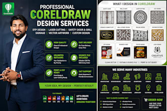design coreldraw artwork for dtp, laser cutting, grill and signage