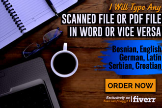 type any scanned file or PDF file in word or vice versa