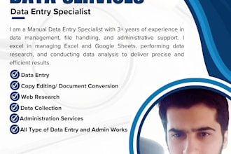 do accurate data entry, web research, excel tasks, admin support