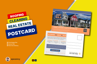 design professional cleaning  real estate roofing postcard rack card