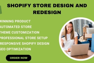 build shopify store, design shopify store, shopify dropshipping store design