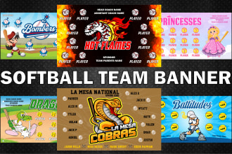 design softball team banner your name custom