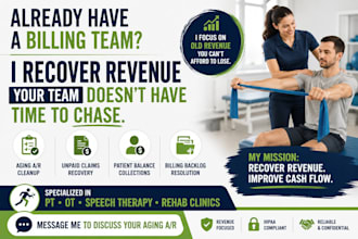 manage pt ot medical billing, claims, ar and denials