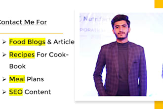 write SEO food blogs and healthy recipes for your website