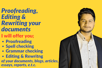 do spell check, grammar check, copyedit, proofread documents