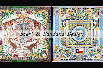create scarf bandana pattern design for fabric prints