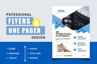 design a professional flyer or brochure for your business and postcard design