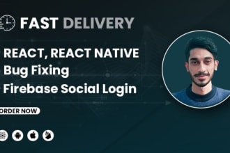 fix react, react native, expo, javascript, and firebase bugs, issues or errors