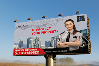 design a yard sign, signboard, billboard mockup, for your logo or design