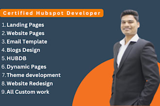 develop custom hubspot website, landing page and blog template
