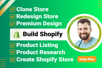 create shopify, redesign and clone shopify dropshipping store or shopify website