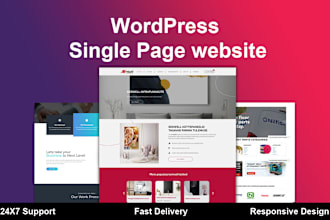 design landing page, one page wordpress website sales funnel