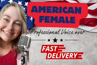 record a professional american female voice over