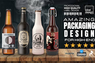 do label design beer spirits bottle professional and unique