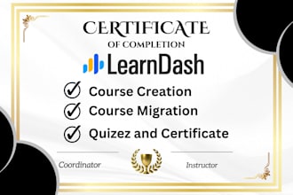 customize and create learndash courses and certificate
