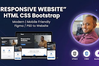 create responsive HTML CSS bootstrap website