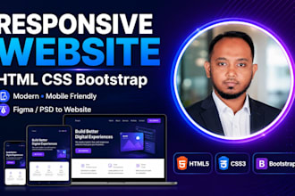 create responsive HTML CSS bootstrap website