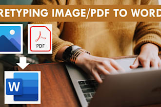 retype your image to word or pdf to word fast