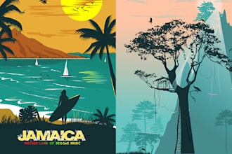illustrate flat illustration landscape