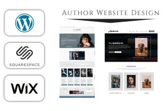 custom book author website in squarespace wordpress or wix