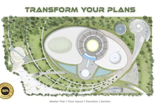 render a professional master plan, floor plan, section, elevation
