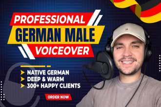 create a german male voice over in high quality