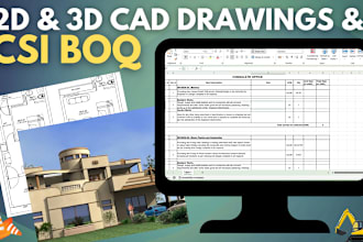 make professional boq, 2d and 3d drawings in autocad