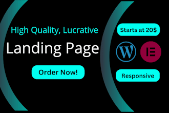create wordpress or elementor landing page