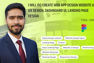 create web app design website ui ux design, dashboard ui, landing page design