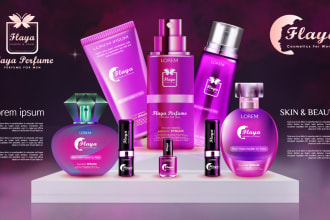 design product labels, perfume bottles, fragrances, jewelry, cosmetics logo