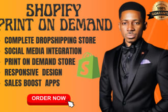 setup shopify print on demand shopify, printify, printiful, dropshipping store