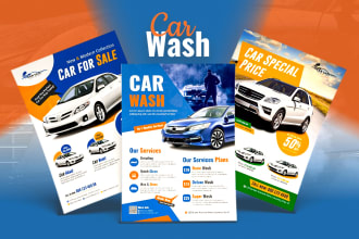 create car wash service sale rental dealership logistics detailing flyer