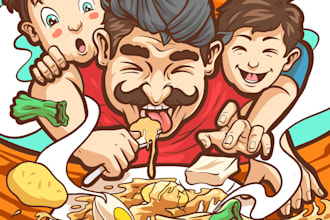 make mural design, graffiti and wallpaper illustration