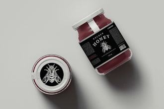 make a label design for honey