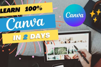 teach you graphic designing in canva from scratch to professional level