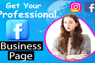 create professional facebook business page, instagram business page