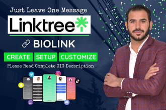 set up linktree bio link landing page for you within 1 hour