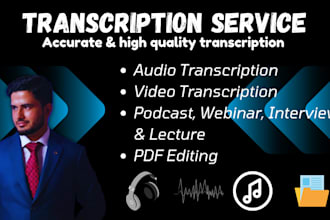 transcribe audio to text and do video transcription