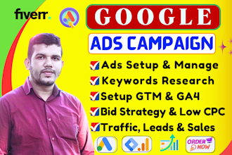 setup and manage google ads campaign, ROI focused adwords, PPC campaign