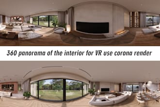 do a 360 panorama of the interior for VR use corona render