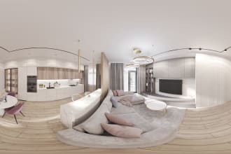 do a 360 panorama of the interior for VR use corona render