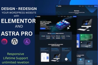 build a responsive wordpress website using elementor pro and astra pro