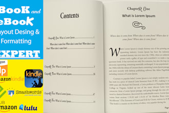 do kindle book formatting, kdp book formatting, and layout design